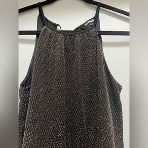 Express Black and Gold Halter Top